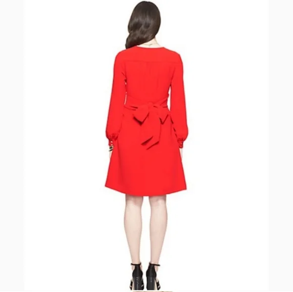 Kate Spade Vibrant Red Dress Size 8 NWOT - Picture 3 of 6